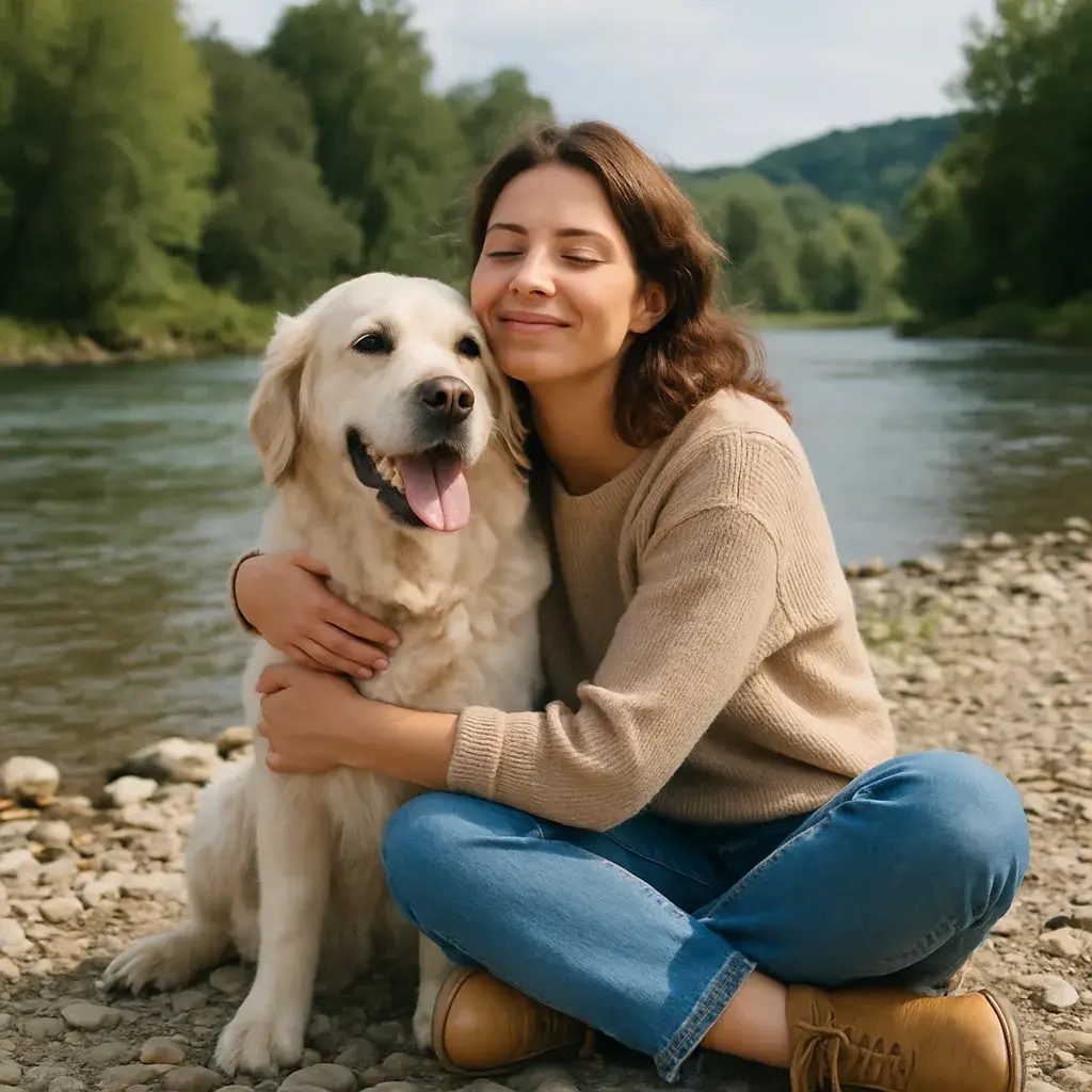 Labrador retriver y su dueño