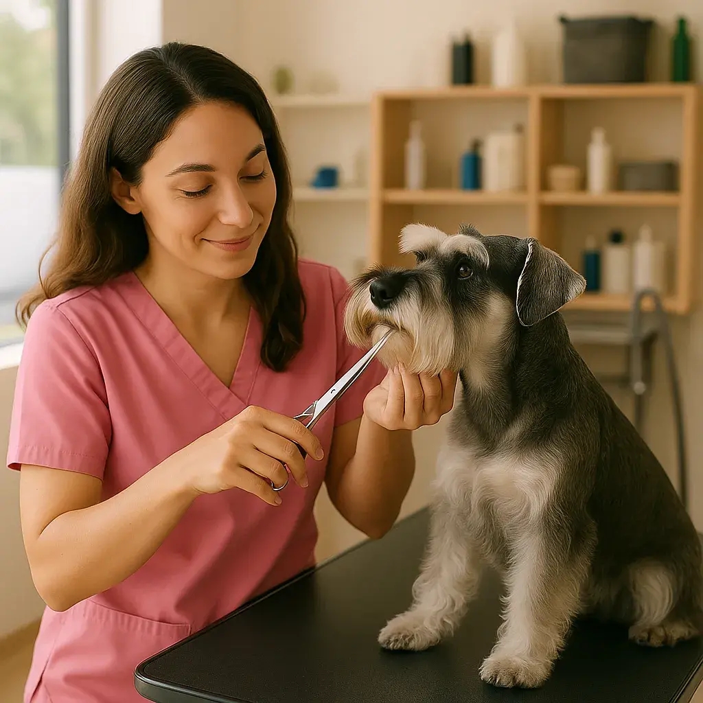 Veterinario y un perro