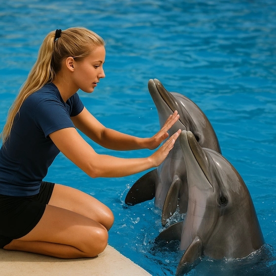 Entrenadora de delfines